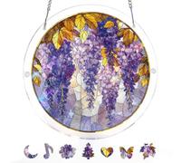 KaayeeWood Puzzle en Attrape-Soleil, Puzzle en Acrylique Coloré - Glycine dans la Lumière du Verre Suncatcher pour Le Jardin ou Le Balcon, Décor pour Femmes, Hommes, épouses et Mères (L-8.9 * 8.9 in)