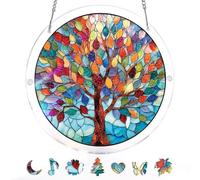 KaayeeWood Puzzle en Attrape-Soleil, Puzzle en Acrylique Coloré - l'arbre de Vie éclatant Suncatcher pour Le Jardin ou Le Balcon, Décor pour Femmes, Hommes, épouses et Mères (L-8.9 * 8.9 in)