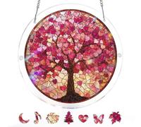 KaayeeWood Puzzle en Attrape-Soleil, Puzzle en Acrylique Coloré - Les Branches de l'amour Suncatcher pour Le Jardin ou Le Balcon, Décor pour Femmes, Hommes, épouses et Mères (S-7.4 * 7.4 in)