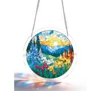 KaayeeWood Puzzle en Attrape-Soleil, Puzzle en Acrylique Coloré - Mer en Fleurs à l'aube Suncatcher pour Le Jardin ou Le Balcon, Décor pour Femmes, Hommes, épouses et Mères (S-7.4 * 7.4 in)