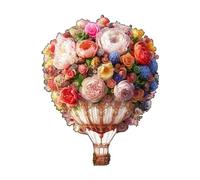 KaayeeWood Puzzle en Bois pour Adultes-125 Pièces Blumenstrauß Heißluftballon Unique en Forme De Puzzle en Bois,Cadeaux D’Anniversaire pour Les Vacances,Décoration Intérieure