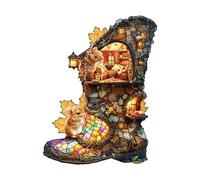 KaayeeWood Puzzle en Bois pour Adultes-130 Pièces hutte de Démarrage Unique en Forme De Puzzle en Bois,Cadeaux D’Anniversaire pour Les Vacances,Décoration Intérieure