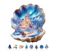 KaayeeWood Puzzle en Bois pour Adultes-185 Pièces Château Shell Unique en Forme De Puzzle en Bois,Cadeaux D’Anniversaire pour Les Vacances,Décoration Intérieure