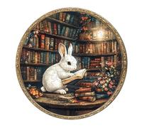 KaayeeWood Puzzle en Bois pour Adultes-200 Pièces Bibliothèque Magique Lapin Unique en Forme De Puzzle en Bois,Cadeaux D’Anniversaire pour Les Vacances,Décoration Intérieure