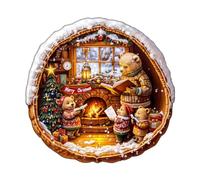 KaayeeWood Puzzle en Bois pour Adultes-200 Pièces Braunbärenhaus Unique en Forme De Puzzle en Bois,Cadeaux D’Anniversaire pour Les Vacances,Décoration Intérieure