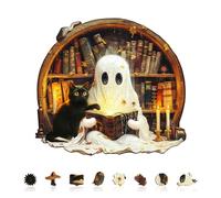 KaayeeWood Puzzle en Bois pour Adultes-200 Pièces Contes du Chat Noir Unique en Forme De Puzzle en Bois,Cadeaux D’Anniversaire pour Les Vacances,Décoration Intérieure