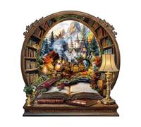 KaayeeWood Puzzle en Bois pour Adultes-200 Pièces Train dans Le Livre Unique en Forme De Puzzle en Bois,Cadeaux D’Anniversaire pour Les Vacances,Décoration Intérieure