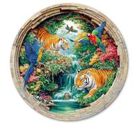 KaayeeWood Puzzle en Bois pour Adultes-224 Pièces La Famille des Tigres Unique en Forme De Puzzle en Bois,Cadeaux D’Anniversaire pour Les Vacances,Décoration Intérieure