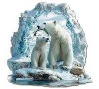 KaayeeWood Puzzle en Bois pour Adultes-229 Pièces Mère et Petit Ours Polaire Unique en Forme De Puzzle en Bois,Cadeaux D’Anniversaire pour Les Vacances,Décoration Intérieure