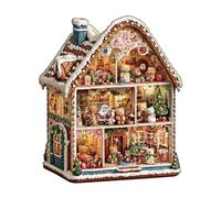 KaayeeWood Puzzle en Bois pour Adultes-235 Pièces Bärenhaus Weihnachten Unique en Forme De Puzzle en Bois,Cadeaux D’Anniversaire pour Les Vacances,Décoration Intérieure
