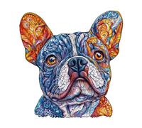 KaayeeWood Puzzle en Bois pour Adultes-250 Pièces Bouledogue Vif Unique en Forme De Puzzle en Bois,Cadeaux D’Anniversaire pour Les Vacances,Décoration Intérieure