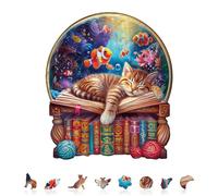 KaayeeWood Puzzle en Bois pour Adultes-250 Pièces Chaton Rêve en Forme De Puzzle en Bois,Cadeaux D’Anniversaire pour Les Vacances,Décoration Intérieure