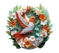 KaayeeWood Puzzle en Bois pour Adultes-265 Pièces Colibri Sculpté dans du Papier Coloré Unique en Forme De Puzzle en Bois,Cadeaux D’Anniversaire pour Les Vacances,Décoration Intérieure