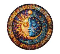 KaayeeWood Puzzle en Bois pour Adultes-275 Pièces Harmonie Soleil et Lune Unique en Forme De Puzzle en Bois,Cadeaux D’Anniversaire pour Les Vacances,Décoration Intérieure