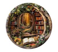 KaayeeWood Puzzle en Bois pour Adultes-295 Pièces Bibliothèque de la Maison de l'arbre Unique en Forme De Puzzle en Bois,Cadeaux D’Anniversaire pour Les Vacances,Décoration Intérieure