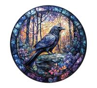 KaayeeWood Puzzle en Bois pour Adultes-300 Pièces Corbeau du Crépuscule Unique en Forme De Puzzle en Bois,Cadeaux D’Anniversaire pour Les Vacances,Décoration Intérieure