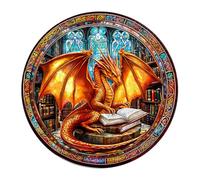 KaayeeWood Puzzle en Bois pour Adultes-300 Pièces La Bibliothèque du Dragon Unique en Forme De Puzzle en Bois,Cadeaux D’Anniversaire pour Les Vacances,Décoration Intérieure