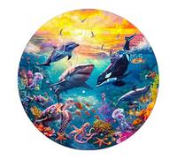 KaayeeWood Puzzle en Bois pour Adultes-300 Pièces Monde sous-Marin Unique en Forme De Puzzle en Bois,Cadeaux D’Anniversaire pour Les Vacances,Décoration Intérieure