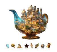 KaayeeWood Puzzle en Bois pour Adultes-75 Pièces Monde de la Lampe Magique en Forme De Puzzle en Bois,Cadeaux D’Anniversaire pour Les Vacances,Décoration Intérieure