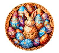 KaayeeWood Puzzles en Bois pour Adultes,285 Pièces Effets Visuels Oeuf de Pâques,Forme Unique Wooden Puzzle Animaux Bois Anniversaire,Cadeaux de Pâques