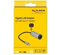 DeLock Adaptateur USB Type-C 64116 – Carte réseau Ethernet 5000 Mbit/s, Power Delivery, Gris