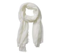 KABAKE Coton mélange crinkle écharpe douce vintage avec bords bordés, écharpes légères écharpes été plage (blanc)