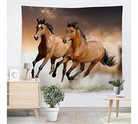 KABAKE Tapisserie murale cheval courant Palomino avec longs cheveux blonds et queue d'animaux sauvages puissants à suspendre pour chambre à coucher, salon, dortoir (cheval #4)