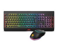 Kabala - Kit Gaming Clavier Membrane Sans Fil Rgb Rainbow Rétroéclairé, 6 Touches Anti-Ghosting, Souris Optique 800-4800 Dpi, Layout