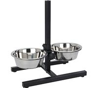 Kabalo Alimentation en Acier Inoxydable Bols avec Support réglable pour 2 Chiens et Animaux de Compagnie