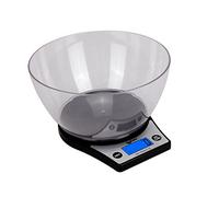 Kabalo balances Noir avec Un Bol. 5kg de capacité 5000g / 1g, Batteries incluses! Conception Mince. LCD numérique électronique, avec rétro-éclairage Bleu