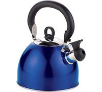 Kabalo Bouilloire sifflante Bleue en Acier Inoxydable 2,5 l pour cuisinière, thé, Camping
