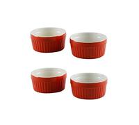 Kabalo Plat Soufflé - Dessert, Casse-croûte et Crème Bol brulée - Ensemble de 4 Cuisine Rouge Ramequin en céramique
