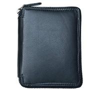 Kabana FLW Portefeuille Homme Métal Zippé Cuir Noir Grand Modèle, Noir, Taille Unique, Pliage en Trois Parties