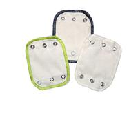 Kabea Lot de 3 rallonges de corps en coton bio (3 boutons pression identiques) (8 mm - Taille moyenne des boutons, bleu marine/citron vert/naturel)