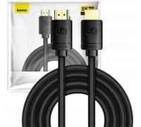 Kabel Hdmi 2.1 Baseus High Definition Series, 8K 60Hz, 3D, Hdr, 48Gbps, 3M (Czarny)