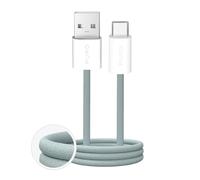 Kabel Puro Fabrik 2.0 10W USB-A auf USB-C, 1,5 m Geflecht, grün