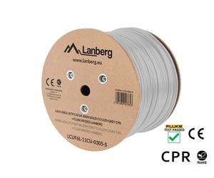 Kabel UFTP Lanberg kat. 6A 305m drut CU szary CPR+ fluke passed Lanberg