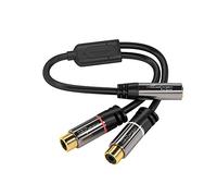 KabelDirekt - 0,2m 3,5mm Adapteur (3,5mm Femelle, 2X Cinch/RCA Femelles)