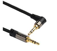 KabelDirekt - 1,5m Câble Jack Audio stéréo (3,5 mm sur 3,5 mm, 1 fiche coudée 90 degrés, câble aux) Pro Series
