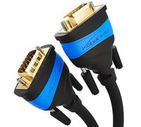 KabelDirekt - 1,5m - Câble VGA (15 broches, Full HD/1080p, compatible 3D, VGA mâle/mâle, pour relier un PC à un moniteur/écran cathodique/téléviseur, contacts dorés, noir)