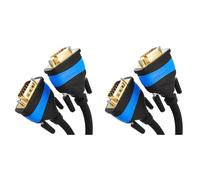 KabelDirekt - 1 m - Câble VGA (15 broches, Full HD/1080p, compatible 3D, VGA mâle/mâle, pour relier un PC à un moniteur/écran cathodique/téléviseur, contacts dorés, noir) (Lot de 2)