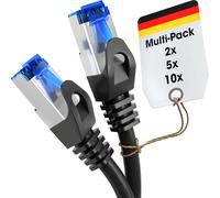 KabelDirekt - 10x 0,5m - Câble Ethernet, Câble Réseau, RJ45/LAN, disponible en 0,25-30m (10Gbps, Vitesse de fibre optique pour les réseaux Gigabit, commutateur, routeur, modem, noir/argent)