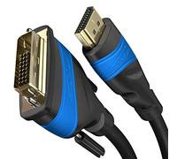 KabelDirekt - Adaptateur HDMI DVI avec protection contre interférences signal A.I.S. - 1m (câble moniteur bidirectionnel DVI-D 24+1/HDMI, connecte dispositif HDMI à moniteur DVI, Full HD/1080p)