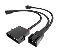 KabelDirekt - 20-20-20cm connecteur Molex à 4 broches (5,25’’) 12 V vers fiche à 3 x 3 broches à 2 pôles ventilateur câble répartiteur
