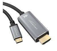 KabelDirekt - 2m - Câble adaptateur USB-C vers HDMI (jusqu’à 4K/2160p à 60 Hz - pour raccorder un PC portable, un smartphone ou une tablette à un grand écran - DP, Thunderbolt 3/USB-C 3.1)