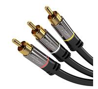 KabelDirekt - 2m Câble Cinch/RCA (vidéo Audio stéréo câble, 3 Cinch > 3 Cinch)