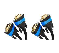 KabelDirekt - 3 m - Câble VGA (15 Broches, Full HD/1080p, Compatible 3D, VGA mâle/mâle, pour Relier Un PC à Un Moniteur/écran cathodique/téléviseur, Contacts dorés, Noir) (Lot de 2)