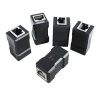 KabelDirekt - 5 coupleurs LAN - Cat 7 | Deux prises RJ45, permet de relier et prolonger simplement des câbles patch, Cat 7 pour un débit jusqu’à 10Gbit/s, noir
