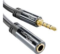 KabelDirekt - 5m Câble d'extension Casque Micro (3,5mm femelle a 3,5mm mâle, câble aux 4 pôles)