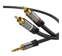 KabelDirekt 797698090078 câble audio 3 m 2 x RCA 3,5mm Noir